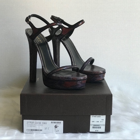 ❌SOLD❌ GUCCI SCHNEIDER PLATFORM SANDAL 37.5 - Picture 7 of 8